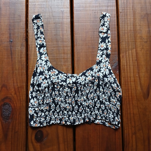 Brandy Melville John Galt button front daisy flower floral bralette crop top - Picture 2 of 5